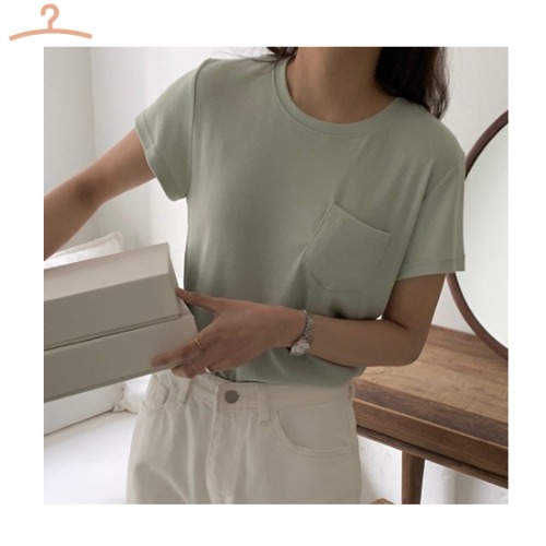 GIRL-STYLE Pocket Short Sleeve T Shirt 1ea