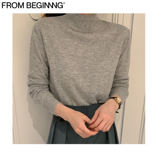 FROM BEGINNNG Cashmere Wool Half Neck Knit 1ea