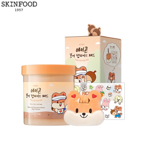 SKINFOOD Acorn Pore Peptide Pad Set 3items [SKINFOOD x Nuffin&amp;Nuts][01/06-31/07 Limited]