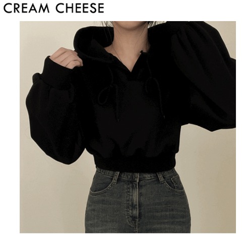 CREAM CHEESE Crop Hoodie Sweatshirt 1ea