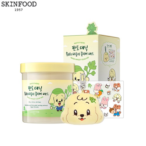 SKINFOOD Pantothenic Water Parsley Clear Pad Set 3items [SKINFOOD x Nuffin&amp;Nuts][01/06-31/07 Limited]