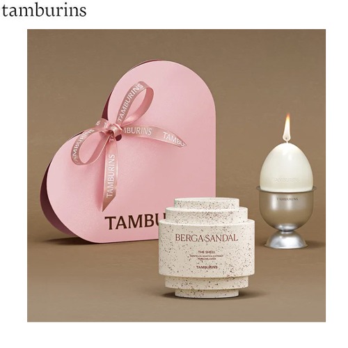 TAMBURINS Perfume Shell Hand Cream + Egg Candle Set 4items [Heart Gift Case]