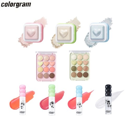 COLORGRAM Eyeshadow Palette + Heartlighter + Tint Set 3items [COLORGRAM x THE POWERPUFF GIRLS]
