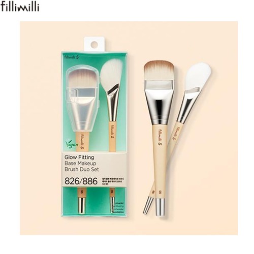 FILLIMILLI Glow Fitting Base Makeup Brush Duo Set 2items