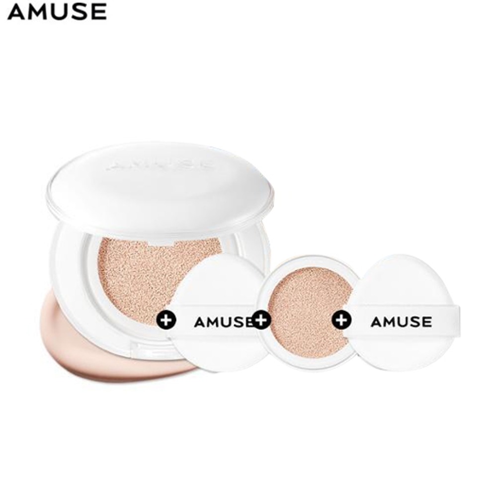 AMUSE Ceramic Skin Perfector Cushion &amp; Puff Set 4items