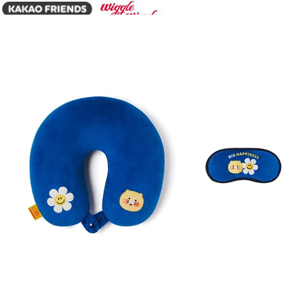 KAKAO FRIENDS Neck Pillow &amp; Sleep Mask Choonsik Set 2items [KAKAO FRIENDS x WIGGLE WIGGLE]