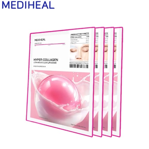MEDIHEAL Hyper Collagen Hyaluronate Mask 34g*4ea - Sheet Mask Set