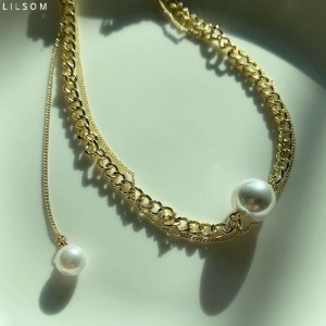 LILSOM Chain Pearl Drop Necklace 1ea