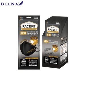 BLUNA Face Fit Mask KF94 Large Black 30ea