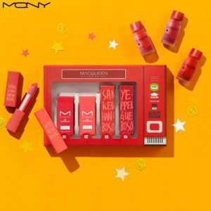 MACQUEEN NEWYORK X KAKAO FRIENDS Gift Box Beauty Machine Lip Set 4items,Beauty Box Korea,MACQUEEN New York