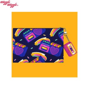 WIGGLE WIGGLE Cotton Pattern Funky Pouch - Happy Song Radio (MP-026) 1ea