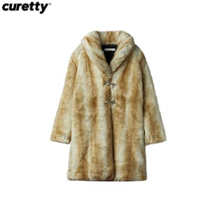 CURETTY C Shawl Collar Fur Coat Brown 1ea