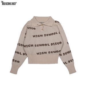 HIGH SCHOOL DISCO Button Disco Crop Knit Beige 1ea