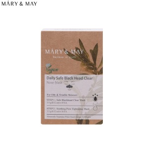 MARY&amp;MAY Daily Safe Black Head Clear Nose Mask Set 10kits