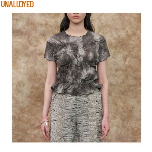 UNALLOYED Shirring T Shirt Charcoal 1ea