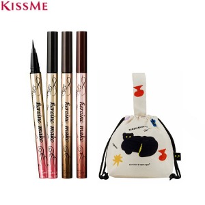 KISS ME Heroine Make Prime Liquid Eyeliner Rich Keep with Handle Pouch Bag Special Set 2items [KISSME x SOGONSOGON]