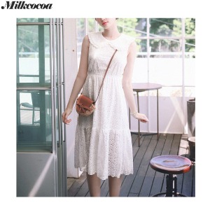 MILK COCOA Amelie Dress Line.Pure White Tiny Flower Cotton Dress 1ea