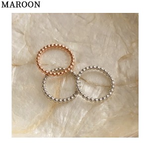 MAROON Silver 925 Simple Ball Layered Guard Ring 1ea