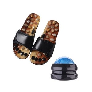 LIFE PLUS Acupressure Slippers 275mm + Rolling Massage Ball Gift Set 2items [BLACKPINK JENNIE]