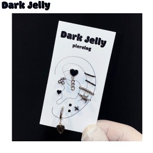 DARK JELLY Dark Vintage Black Heart Piercing 1ea
