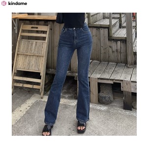 KINDAME Volume Up Slim Dark Blue Bootcut Jeans 1ea