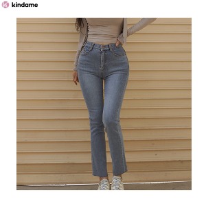 KINDAME Volume Up Light Gray Straight Jeans 1ea