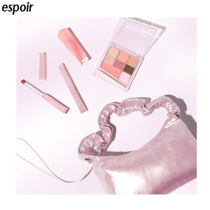 ESPOIR The Sleek Lipstick Cream Matte + Couture Lip Gloss + Real Eye Palette with Shoulder Bag Set 4items [Rosy BB Edition]