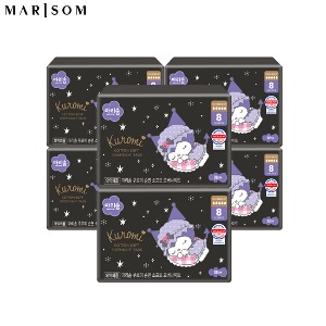 MARISOM Kuromi Cotton Soft Cover Overnight Pads 8p*6ea [MARISOM x SANRIO CHARACTERS]