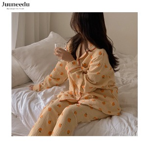 J&#039;EU Orange Crinkle Pajama 1set