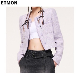ETMON Round Trimmed Tweed Jacket 1ea