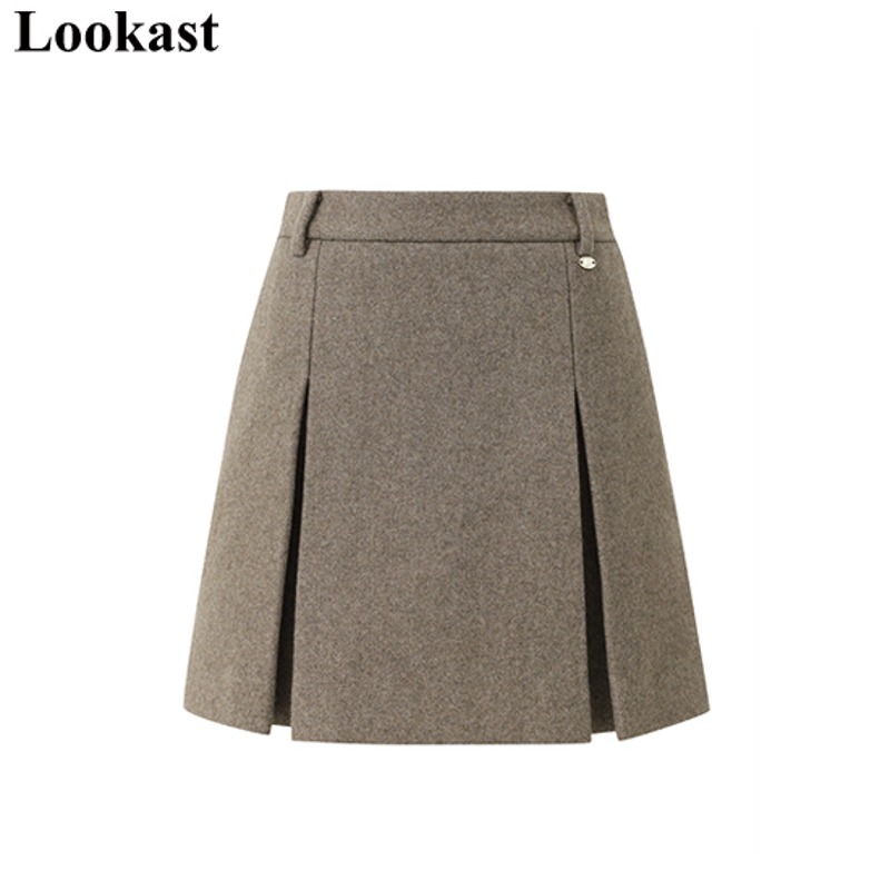 LOOKAST Brown Nova Wool Skirt 1ea