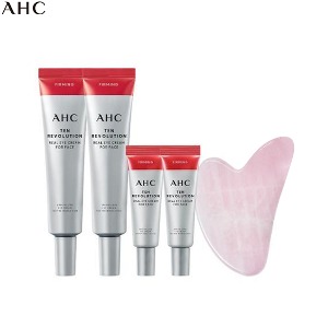 AHC Ten Revolution Real Eye Cream For Face + Guasha Set 5items