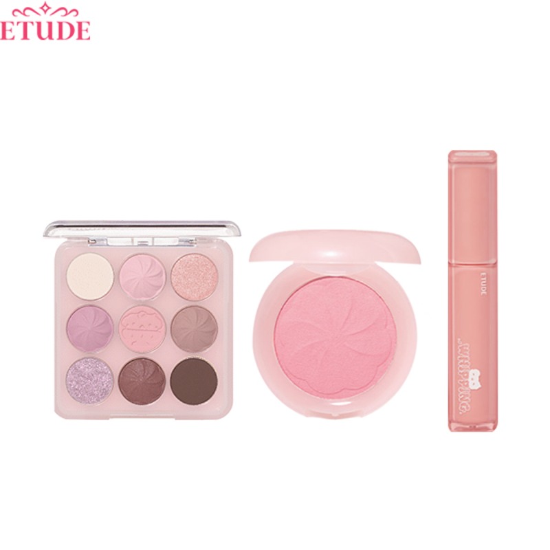 ETUDE Play Color Eyes + Fruity Dewy Tint + Whipping Velvet Blusher Set 3items [Whipping Cloud Collection]
