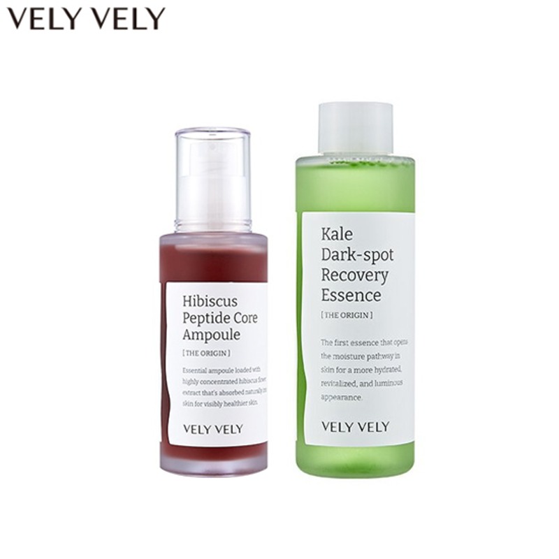 VELY VELY Hibiscus Peptide Core Ampoule + Kale Dark Spot Recovery Essence Set 2items