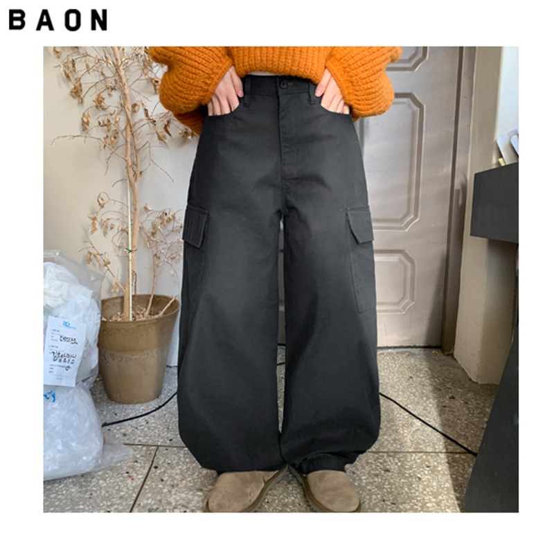 BAON Draw Cotton Wide Cargo Pants 1ea
