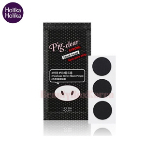 HOLIKA HOLIKA Pig Clear Strong Black Head Spot Pore Strip 1ea,Beauty Box Korea,HOLIKAHOLIKA