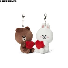 LINE FRIENDS Brown &amp; Cony Heart Sitting Ring Doll Set 2items