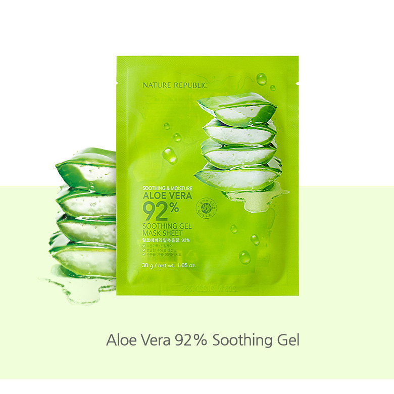 NATURE REPUBLIC Soothing & Moisture Aloe Vera 92% Soothing Gel Mask Sheet  30g | Best Price and Fast Shipping from Beauty Box Korea