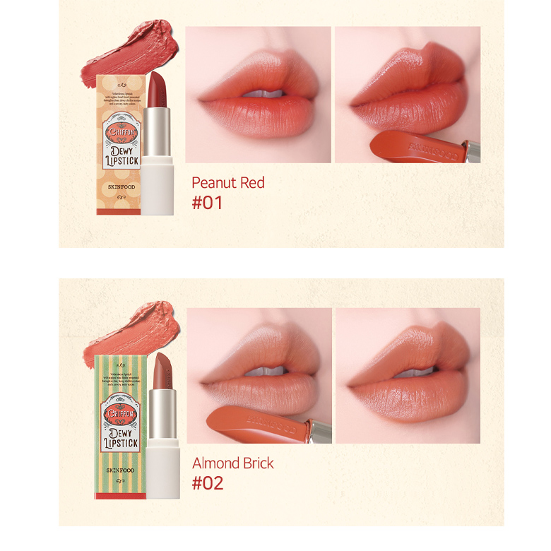 ağızlık laboratuvar kirpik  SKINFOOD Chiffon Dewy Lipstick 3.5g | Best Price and Fast Shipping from  Beauty Box Korea