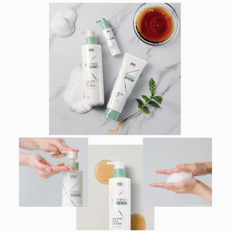 AMOS PROFESSIONAL Green Tea Active Shampoo 500g | Best Price and Fast  Shipping from Beauty Box Korea