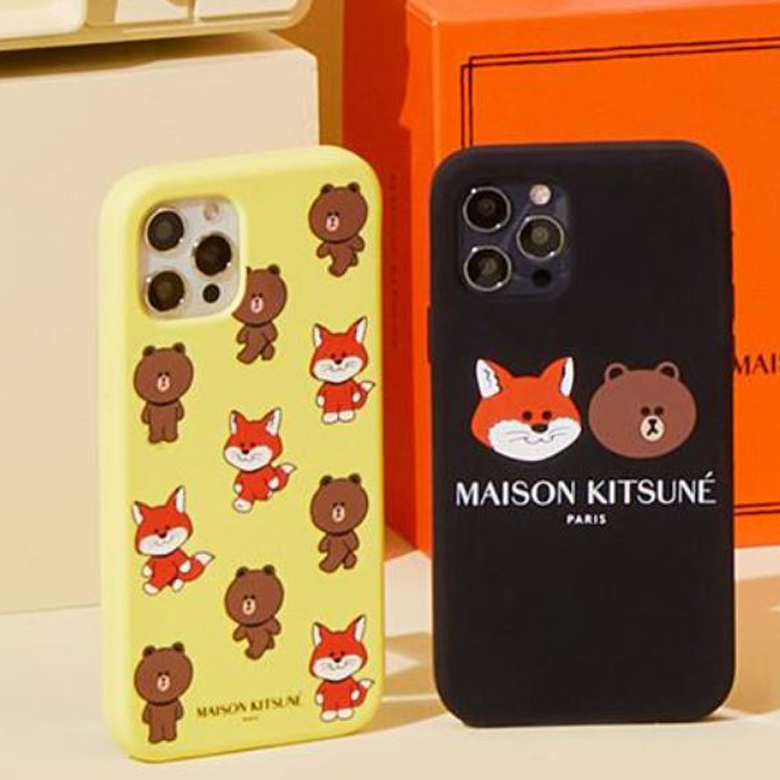 Maison Kitsune X Line Friends Collection Pattern Iphone Case 1ea Best Price And Fast Shipping From Beauty Box Korea