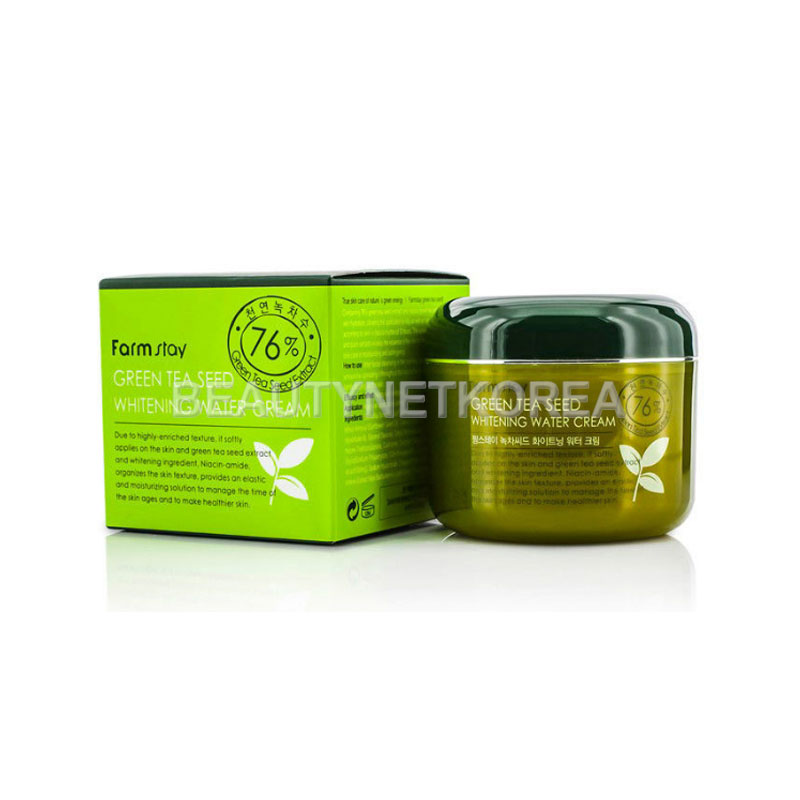 Own label brand, [FARM STAY] Green Tea Seed Brightening Water Cream 100g   (Weight : 182g)