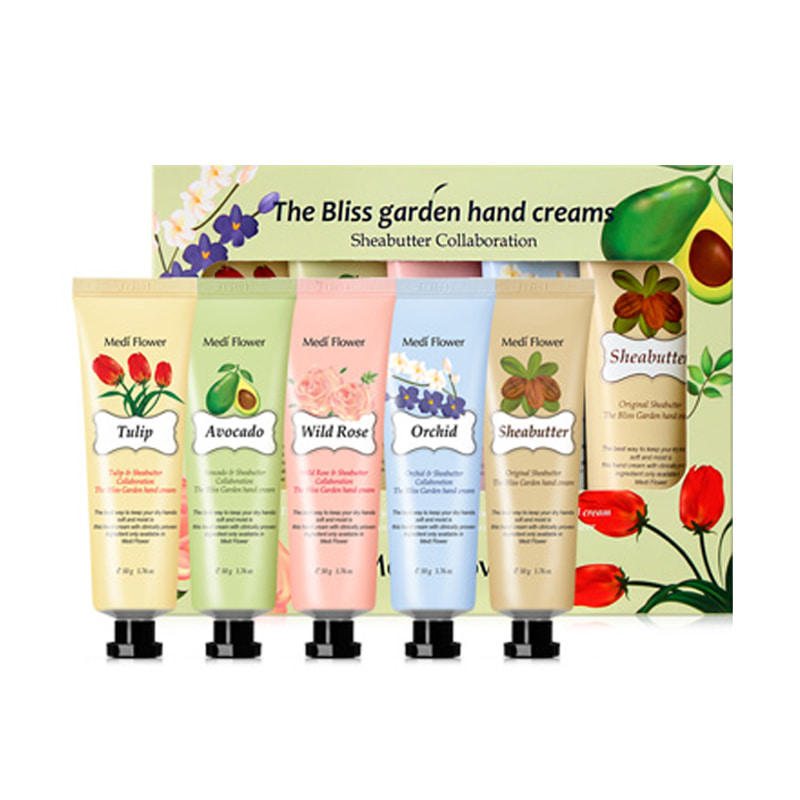 Own label brand, [MEDI FLOWER] The Bliss Garden Hand Creams Set 50g * 5ea (Weight : 339g)