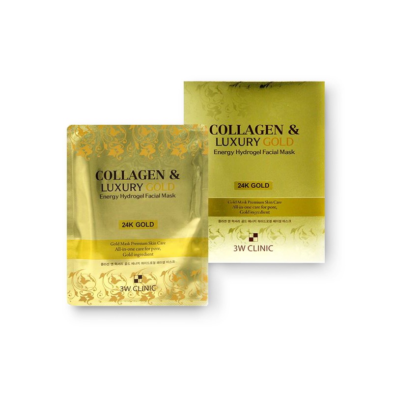 Own label brand, [3W CLINIC] Collagen &amp; Luxury Gold Energy Hydrogel Facial Mask 30g 1pc  (Weight : 54g)