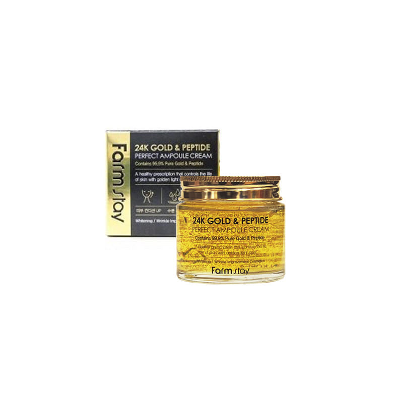 Own label brand, [FARM STAY] 24K Gold &amp; Peptide Perfect Ampoule Cream 80ml (Weight : 248g)