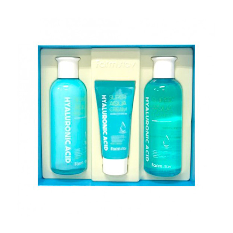 Own label brand, [FARM STAY] Hyaluronic Acid Super Aqua Skin Care 3 Set Free Shipping