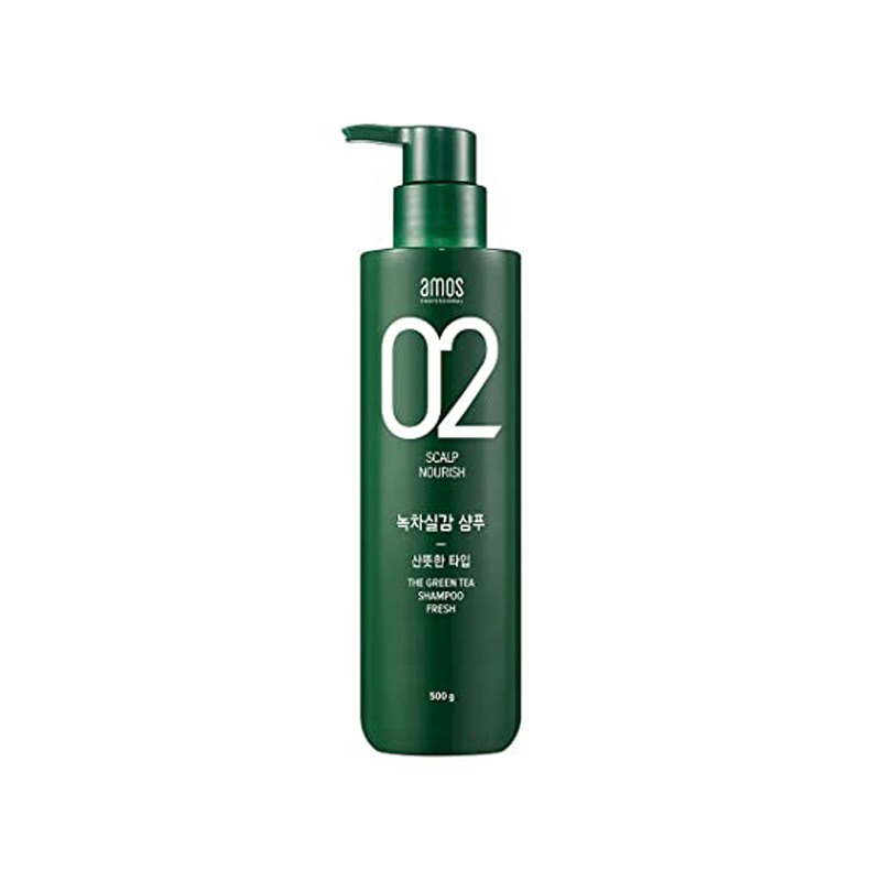 Own label brand, [AMOS] The Greentea Shampoo 500ml [Fresh] (Weight : 630g)