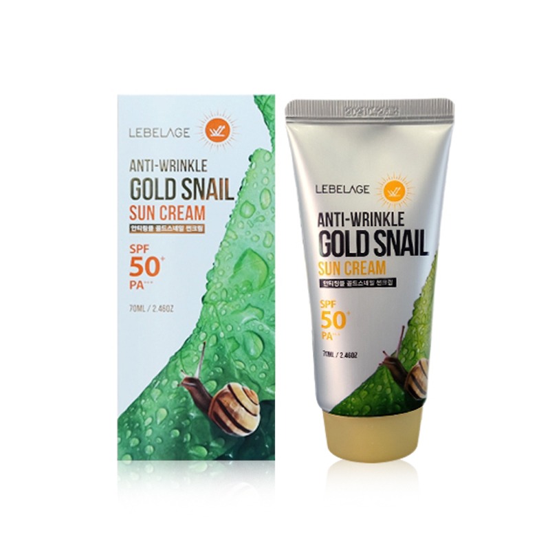 Own label brand, [LEBELAGE] Anti-Wrinkle Gold Snail Sun Cream (SPF50+/PA+++) 70ml (Weight : 103g)