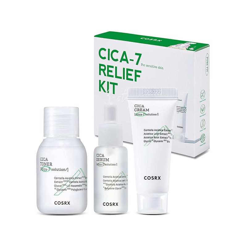 Own label brand, [COSRX] Pure Fit Cica-7 Trial Kit 3-Step 30ml+10ml+15ml (Weight : 133g)