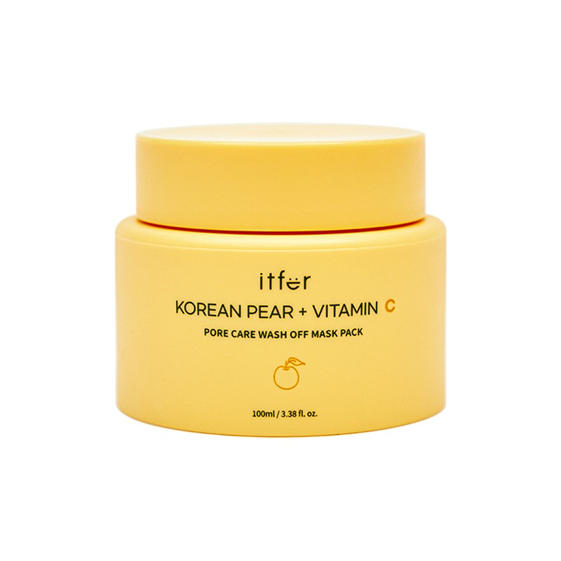 Own label brand, [ITFER] Korean Pear + Vitamin C Pore Care Wash Off Mask Pack 100ml (Weight : 207g)